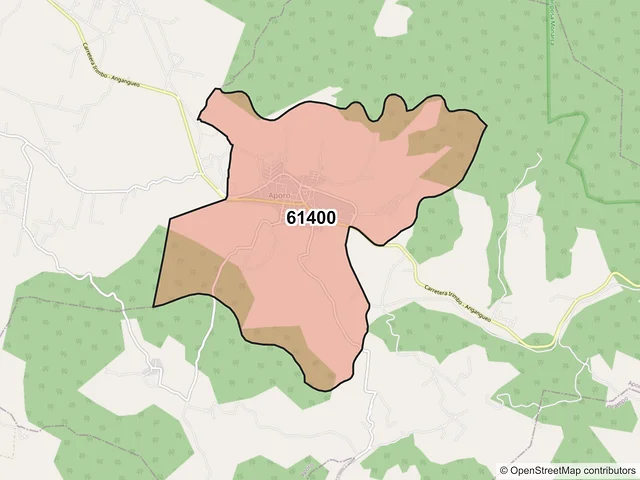 Mapa del código postal 61400, Aporo, Michoacán de Ocampo