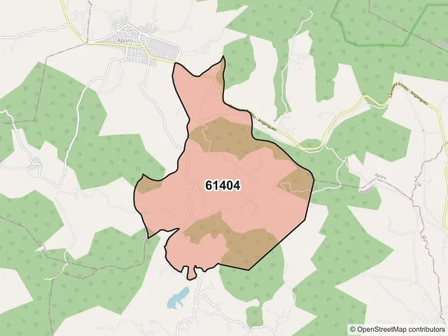 Mapa del código postal 61404, Aporo, Michoacán de Ocampo