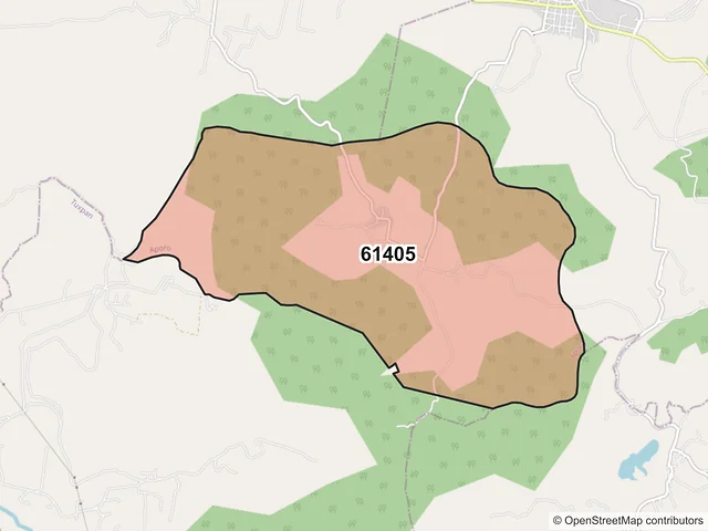Mapa del código postal 61405, Aporo, Michoacán de Ocampo