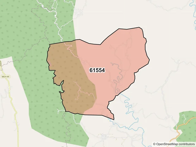 Mapa del código postal 61554, Tuzantla, Michoacán de Ocampo