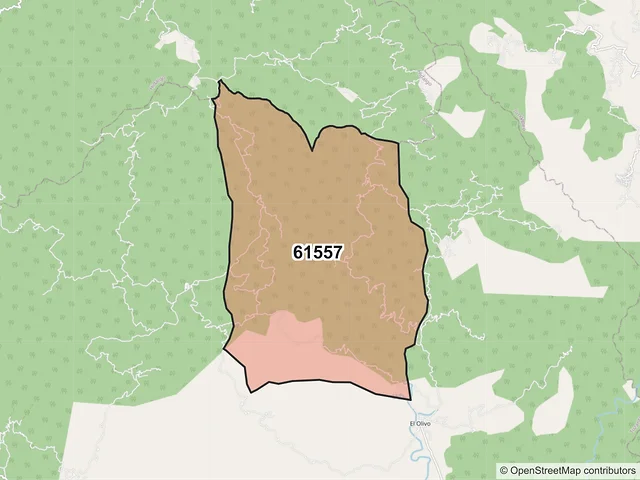 Mapa del código postal 61557, Tuzantla, Michoacán de Ocampo