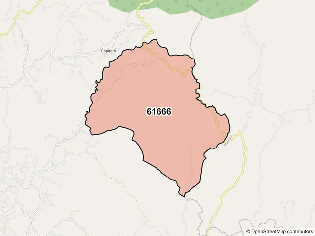 Mapa del código postal 61666, Tacámbaro, Michoacán de Ocampo
