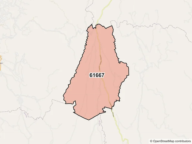 Mapa del código postal 61667, Tacámbaro, Michoacán de Ocampo