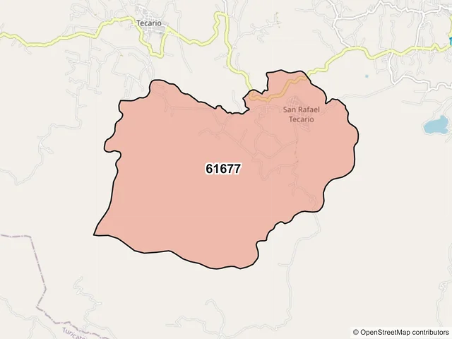Mapa del código postal 61677, Tacámbaro, Michoacán de Ocampo