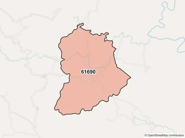 Mapa del código postal 61690, Turicato, Michoacán de Ocampo