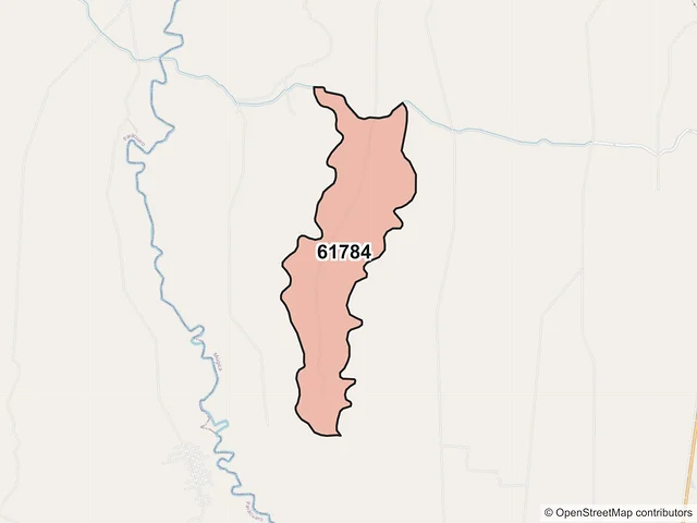 Mapa del código postal 61784, Múgica, Michoacán de Ocampo