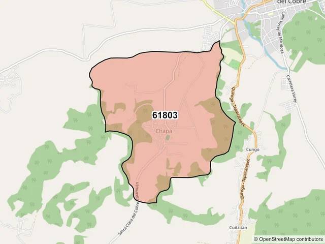 Mapa del código postal 61803, Salvador Escalante, Michoacán de Ocampo