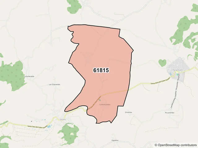 Mapa del código postal 61815, Salvador Escalante, Michoacán de Ocampo