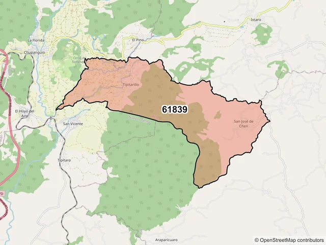 Mapa del código postal 61839, Ario, Michoacán de Ocampo