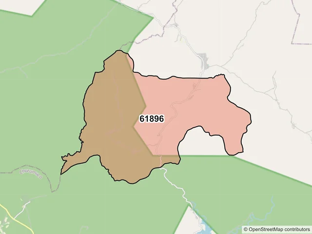 Mapa del código postal 61896, Churumuco, Michoacán de Ocampo