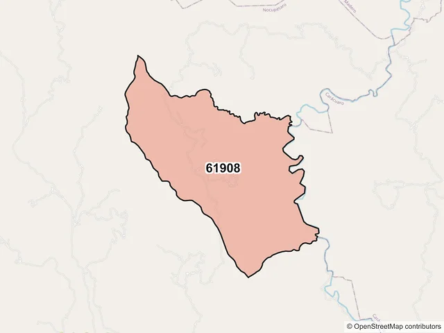 Mapa del código postal 61908, Nocupétaro, Michoacán de Ocampo