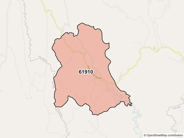Mapa del código postal 61910, Nocupétaro, Michoacán de Ocampo
