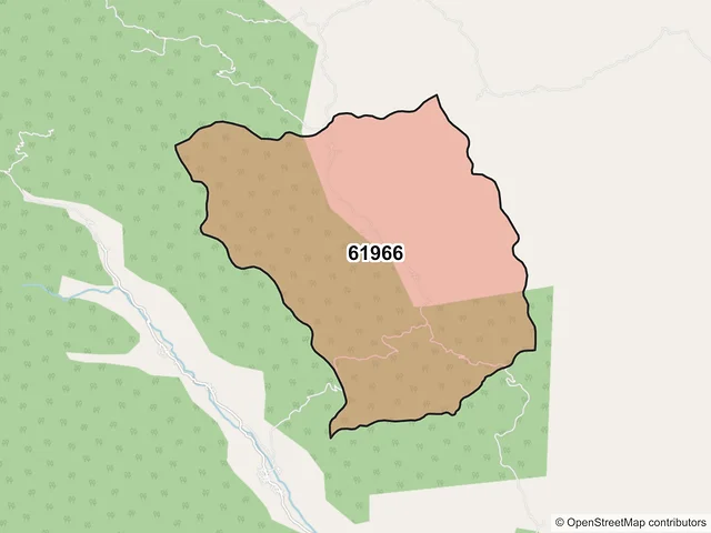 Mapa del código postal 61966, Huetamo, Michoacán de Ocampo