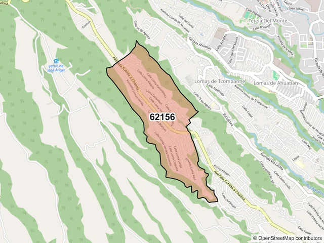 Mapa del código postal 62156, Cuernavaca, Morelos