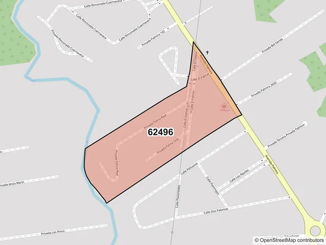 Mapa del código postal 62496, Cuernavaca, Morelos