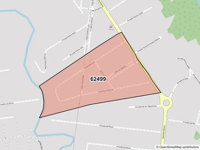 Mapa del código postal 62499, Cuernavaca, Morelos