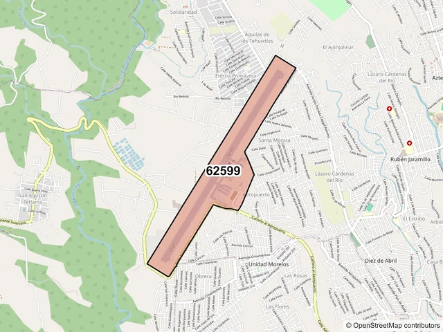 Mapa del código postal 62599, Temixco, Morelos