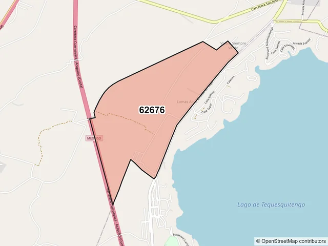 Mapa del código postal 62676, Puente de Ixtla, Morelos