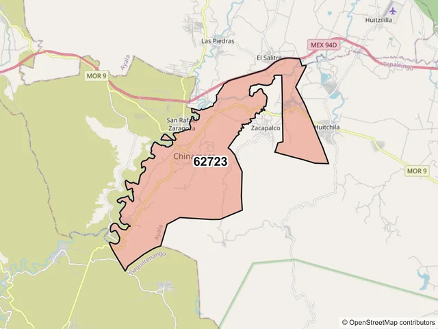 Mapa del código postal 62723, Ayala, Morelos