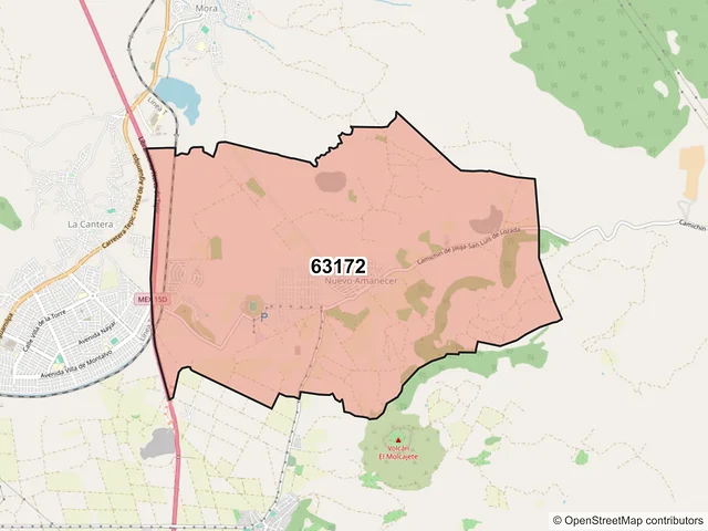 Mapa del código postal 63172, Tepic, Nayarit