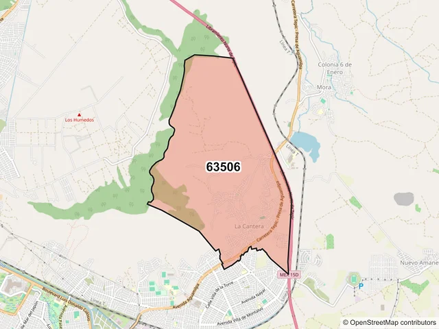 Mapa del código postal 63506, Tepic, Nayarit