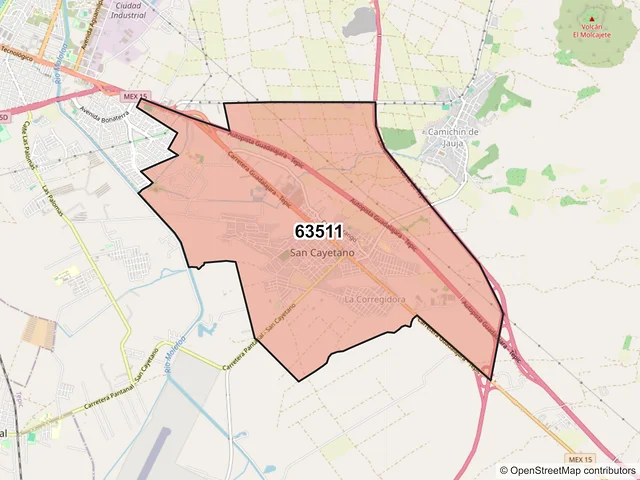 Mapa del código postal 63511, Tepic, Nayarit