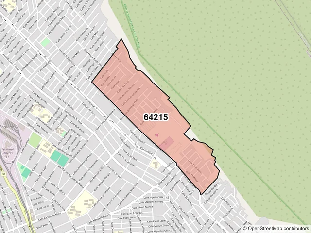 Mapa del código postal 64215, Monterrey, Nuevo León