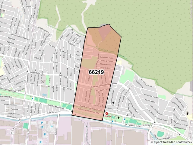 Mapa del código postal 66219, San Pedro Garza García, Nuevo León