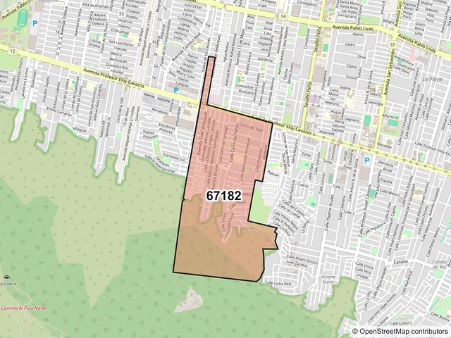 Mapa del código postal 67182, Guadalupe, Nuevo León