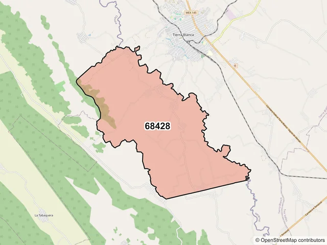 Mapa del código postal 68428, Acatlán de Pérez Figueroa, Oaxaca