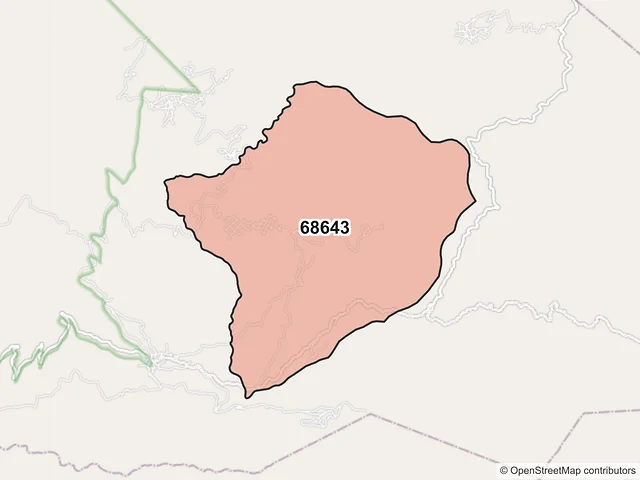 Mapa del código postal 68643, Concepción Pápalo, Oaxaca