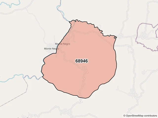 Mapa del código postal 68946, San Juan Lalana, Oaxaca
