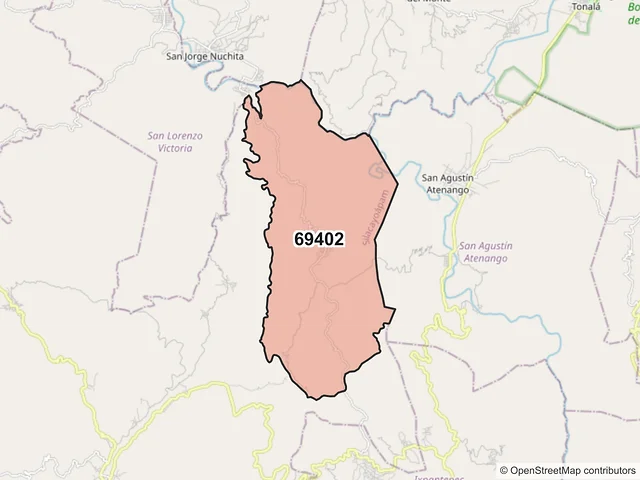 Mapa del código postal 69402, Silacayoápam, Oaxaca