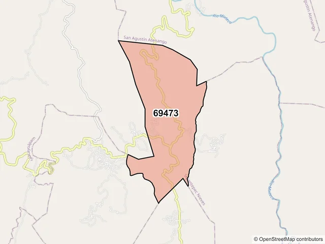 Mapa del código postal 69473, Ixpantepec Nieves, Oaxaca