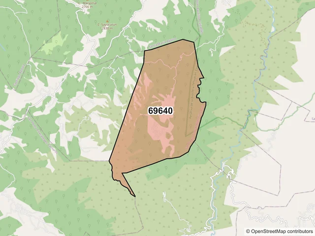 Mapa del código postal 69640, San Pedro Coxcaltepec Cántaros, Oaxaca