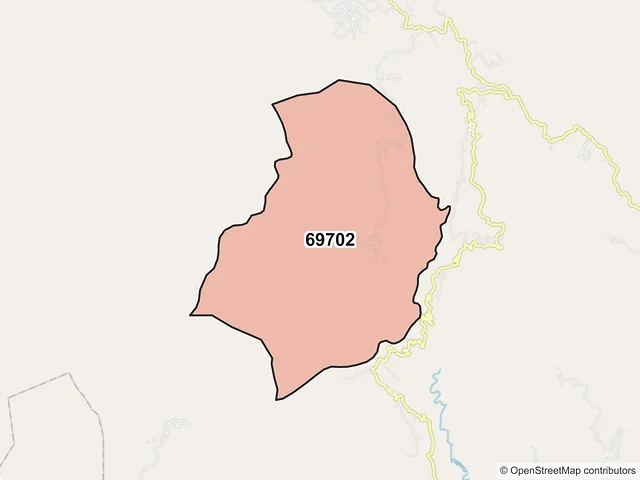 Mapa del código postal 69702, Santiago Juxtlahuaca, Oaxaca