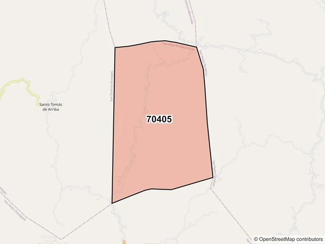 Mapa del código postal 70405, Tlacolula de Matamoros, Oaxaca