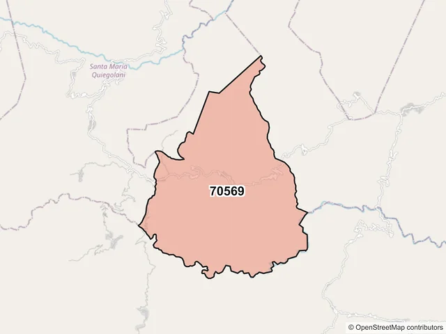 Mapa del código postal 70569, Santa María Ecatepec, Oaxaca