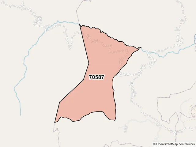 Mapa del código postal 70587, Santa María Quiegolani, Oaxaca