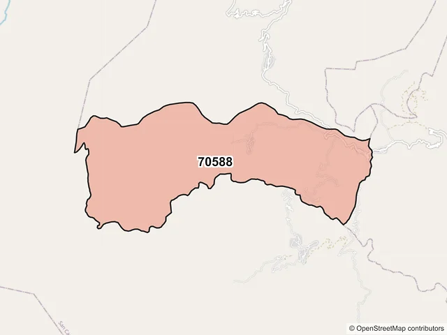 Mapa del código postal 70588, Santa María Quiegolani, Oaxaca