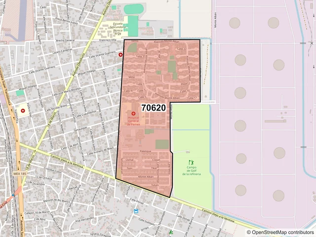 Mapa del código postal 70620, Salina Cruz, Oaxaca