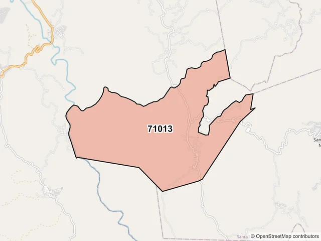 Mapa del código postal 71013, Putla Villa de Guerrero, Oaxaca