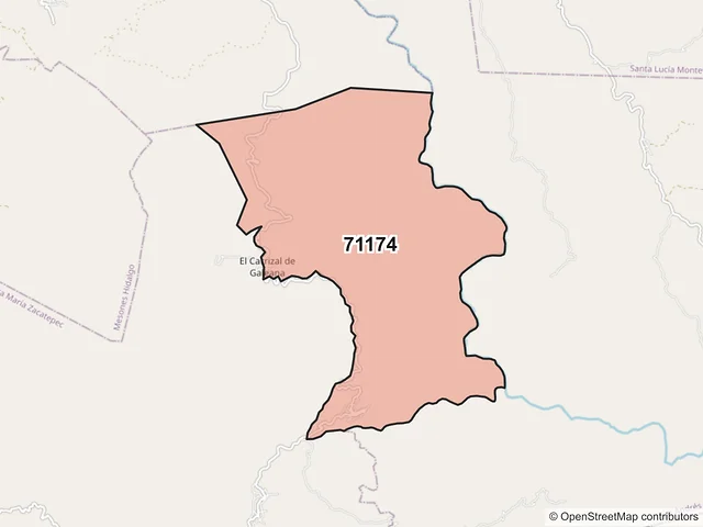 Mapa del código postal 71174, San Andrés Cabecera Nueva, Oaxaca