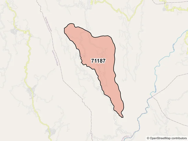 Mapa del código postal 71187, Santiago Yosondúa, Oaxaca