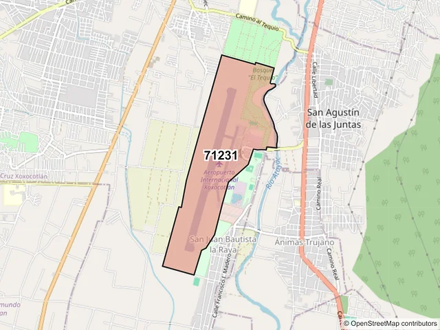 Mapa del código postal 71231, Santa Cruz Xoxocotlán, Oaxaca