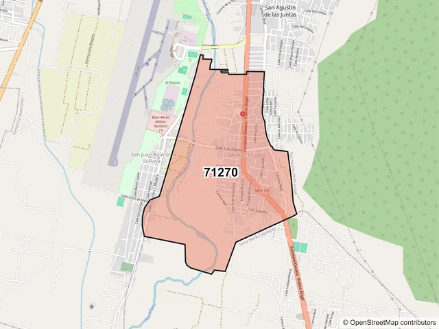 Mapa del código postal 71270, Ánimas Trujano, Oaxaca