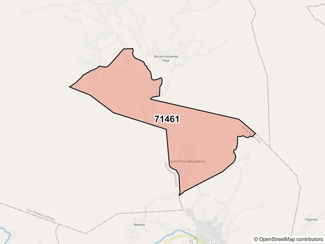 Mapa del código postal 71461, Santa María Sola, Oaxaca