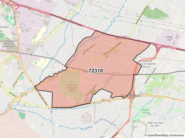 Mapa del código postal 72310, Puebla, Puebla