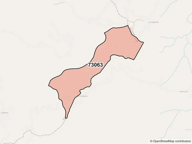 Mapa del código postal 73063, Tlaxco, Puebla