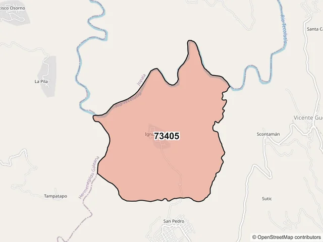 Mapa del código postal 73405, Olintla, Puebla